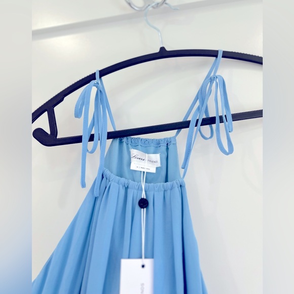 NWT $298 LOVERS + FRIENDS Womens M Powder Blue Lucy Maxi Dress Sleeveless Stars. - Picture 2 of 12